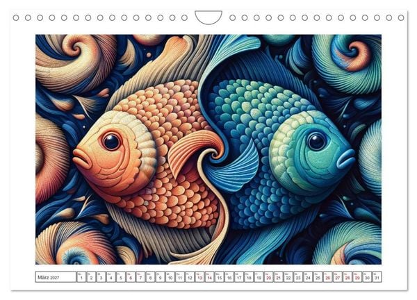 Produktbild: Tierkreisfl&uuml;stern &ndash; Ein Jahr in kosmischen Farben (Wandkalender 2027 DIN A4 quer), CALVENDO Monatskalender