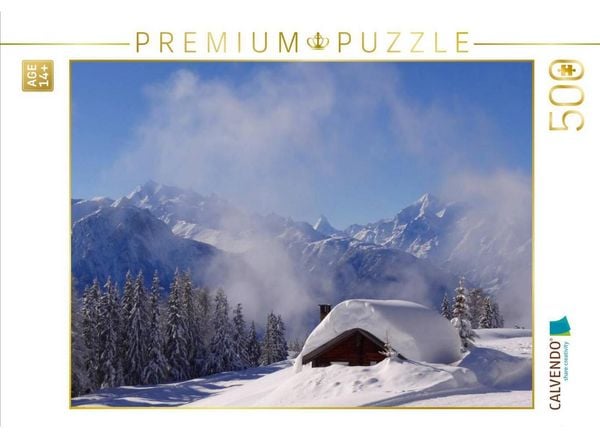CALVENDO Puzzle TraumWinter - Winter Traum. Tief verschneite Landschaft. Schweiz | 500 Teile Lege-Größe 48 × 36 cm Foto-Puzzle für Erwachsene