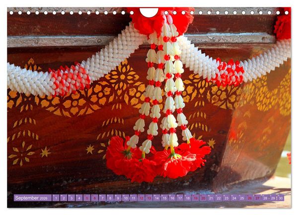 Produktbild: Asien - Farbenfrohe Blumenketten (Wandkalender 2026 DIN A4 quer), CALVENDO Monatskalender