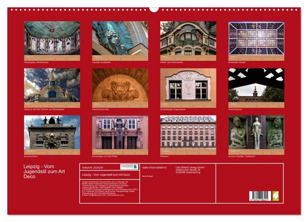 Produktbild: Leipzig - Vom Jugendstil zum Art Deco (Wandkalender 2026 DIN A2 quer), CALVENDO Monatskalender