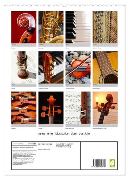 Produktbild: Instrumente - Musikalisch durch das Jahr (hochwertiger Premium Wandkalender 2026 DIN A2 hoch), Kunstdruck in Hochglanz