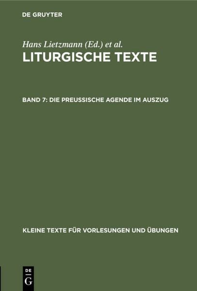 Produktbild: Die Preussische Agende im Auszug