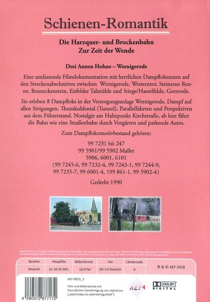 Produktbild: Romantik auf Schienen - Die Harzquer- und Brockenbahn zur Zeit der Wende