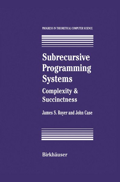 Produktbild: Subrecursive Programming Systems