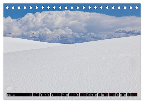 Produktbild: Wei&szlig;e Wunderwelten - White Sands National Monument (Tischkalender 2026 DIN A5 quer), CALVENDO Monatskalender