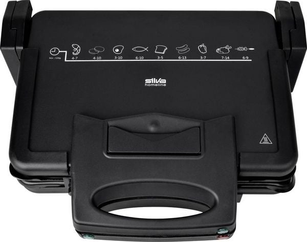 Produktbild: Silva Homeline KG 2410 Elektro Kontaktgrill Antihaftbeschichtung, klappbar, Kontrollleuchte Schwarz