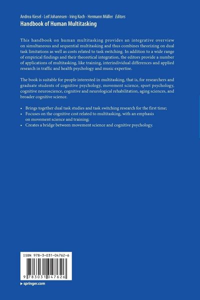 Produktbild: Handbook of Human Multitasking