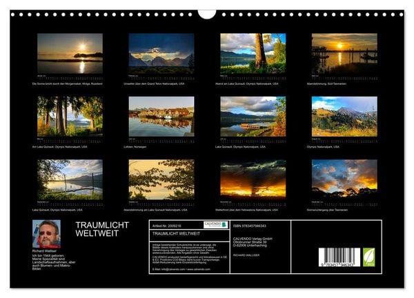 Produktbild: TRAUMLICHT WELTWEIT (Wandkalender 2026 DIN A3 quer), CALVENDO Monatskalender