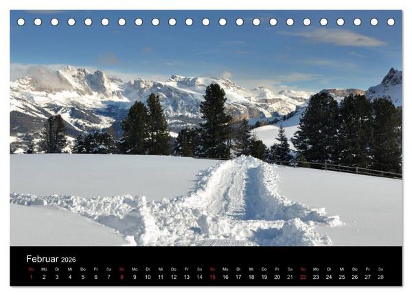 Produktbild: Die Seiser Alm im Winter (Tischkalender 2026 DIN A5 quer), CALVENDO Monatskalender