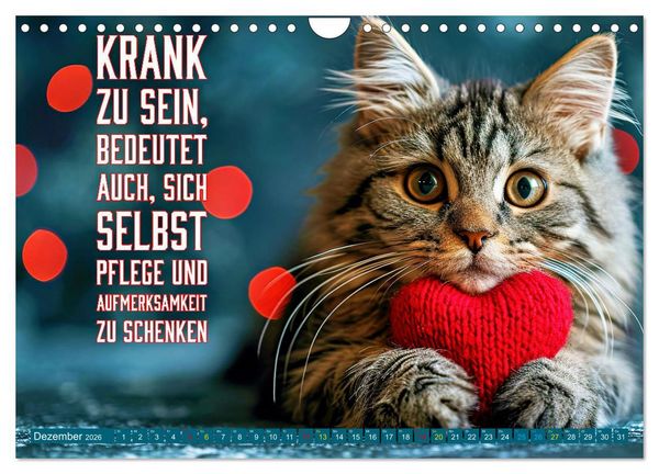 Produktbild: Gute Besserung - mit coolen Spr&uuml;chen (Wandkalender 2026 DIN A4 quer), CALVENDO Monatskalender