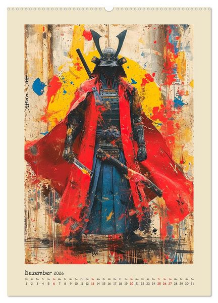 Produktbild: Samurai. Kunstvolle Darstellungen historischer Krieger (hochwertiger Premium Wandkalender 2026 DIN A2 hoch), Kunstdruck in Hochglanz