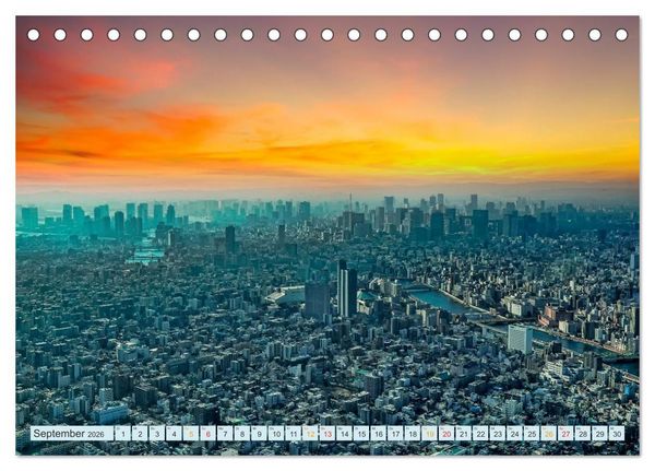 Produktbild: Tokio - Hightech und Menschenmassen (Tischkalender 2026 DIN A5 quer), CALVENDO Monatskalender