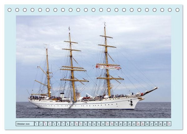 Produktbild: Segelschulschiffe aus aller Welt (Tischkalender 2026 DIN A5 quer), CALVENDO Monatskalender