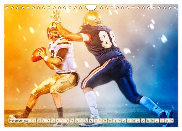 Produktbild: American Football - Fight (Wandkalender 2026 DIN A4 quer), CALVENDO Monatskalender