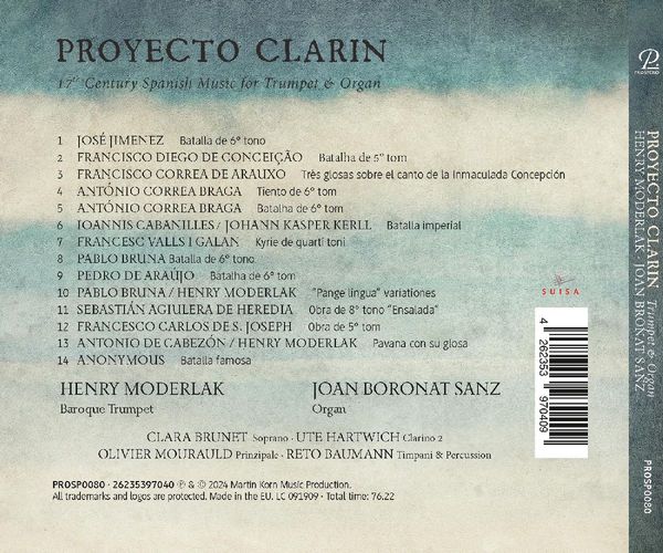 Produktbild: Proyecto Clarin- Spanische Musik des 17. Jd.