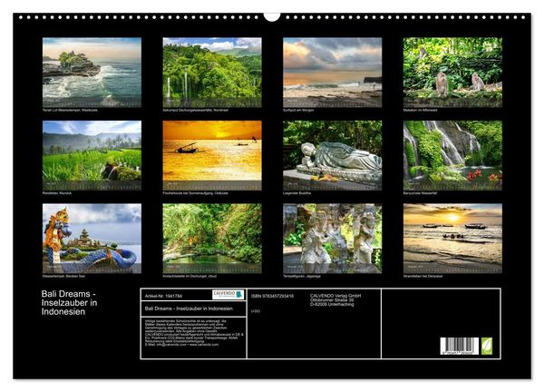 Produktbild: Bali Dreams - Inselzauber in Indonesien (Wandkalender 2026 DIN A2 quer), CALVENDO Monatskalender