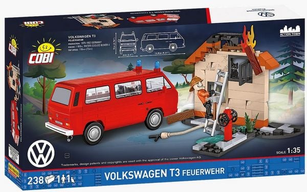 Produktbild: COBI 24635 - VW Volkswagen T3 Feuerwehr, Bausatz 1:35, 238 Klemmbausteine