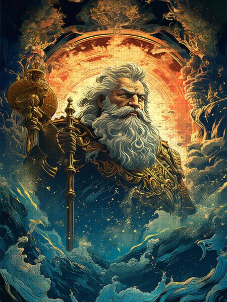Produktbild: CALVENDO Puzzle Poseidons Herausforderung - historisches Filmplakat zu einem Film, der nie gedreht wurde | 1000 Teile Lege-Gr&ouml;&szlig;e 64x48cm Foto-Puzzle f