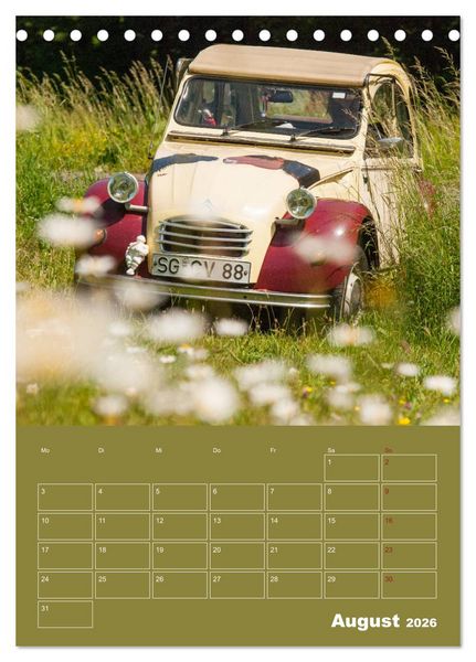 Produktbild: Citro&euml;n 2 CV &ndash; Flower Power (Tischkalender 2026 DIN A5 hoch), CALVENDO Monatskalender