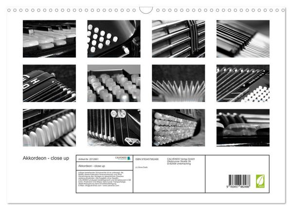 Produktbild: Akkordeon - close up (Wandkalender 2026 DIN A3 quer), CALVENDO Monatskalender