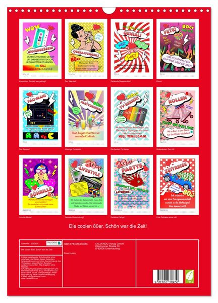 Produktbild: Die coolen 80er. Sch&ouml;n war die Zeit! (Wandkalender 2026 DIN A3 hoch), CALVENDO Monatskalender