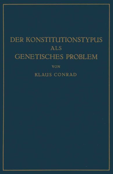 Produktbild: Der Konstitutionstypus als genetisches Problem