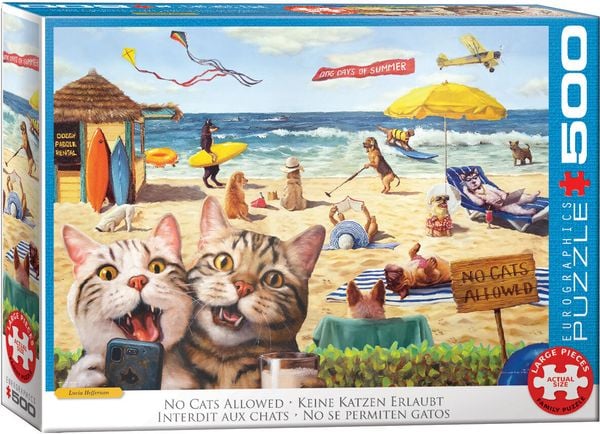 Eurographics 6500-5879 - No Cats Allowed, Keine Katzen erlaubt, Family-Puzzle, Large Pieces, 500 Teile