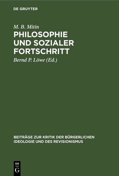 Produktbild: Philosophie und sozialer Fortschritt