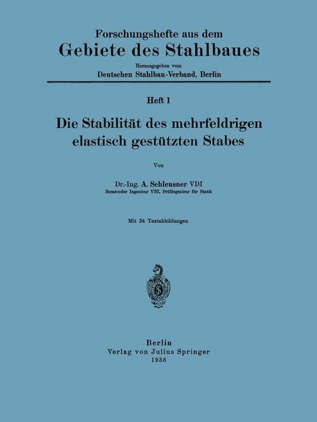 Produktbild: Die Stabilit&auml;t des mehrfeldrigen elastisch gest&uuml;tzten Stabes