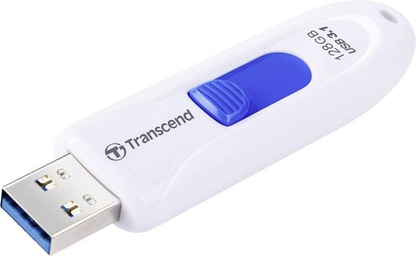 Produktbild: Transcend JetFlash&reg; 790 USB-Stick 128 GB Wei&szlig;, Blau TS128GJF790W USB 3.2 Gen 2 (USB 3.1)