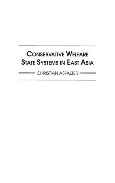 Produktbild: Conservative Welfare State Systems in East Asia