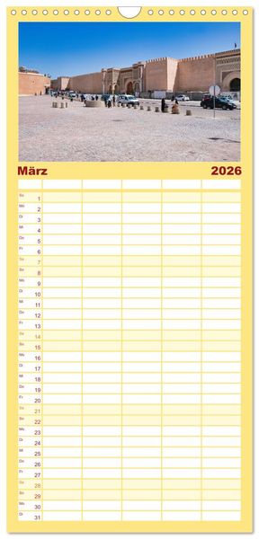 Produktbild: Familienplaner 2026 - Faszinierendes Marokko mit 5 Spalten (Wandkalender, 21 x 45 cm) CALVENDO