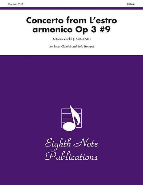 Produktbild: Vivaldi, A: Concerto (from l'Estro Armonico, Op 3 #9)