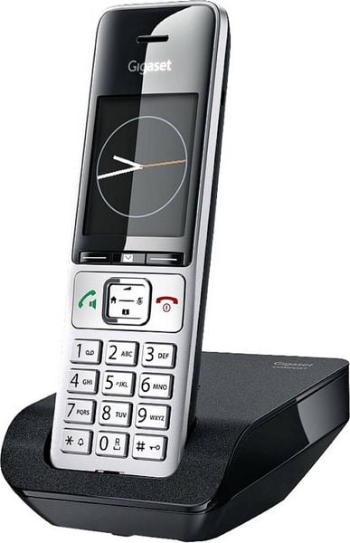 Produktbild: Gigaset COMFORT 500 DECT, GAP Schnurloses Telefon analog Babyphone, Freisprechen, f&uuml;r H&ouml;rger&auml;te kompatibel, Headsetanschluss