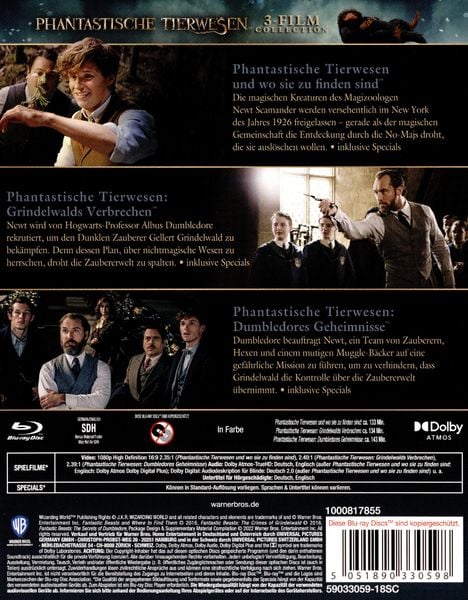 Produktbild: Phantastische Tierwesen 3-Film Collection [3 BRs]