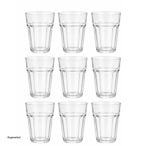 Produktbild: neuetischkultur 9 Trinkgl&auml;ser 250 ml Wassergl&auml;ser Glas sp&uuml;lmaschinengeeignet