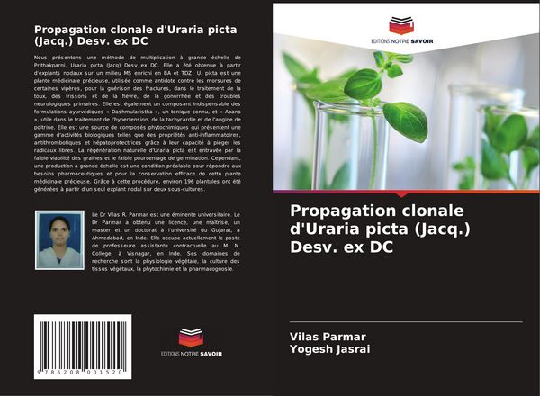 Produktbild: Propagation clonale d'Uraria picta (Jacq.) Desv. ex DC