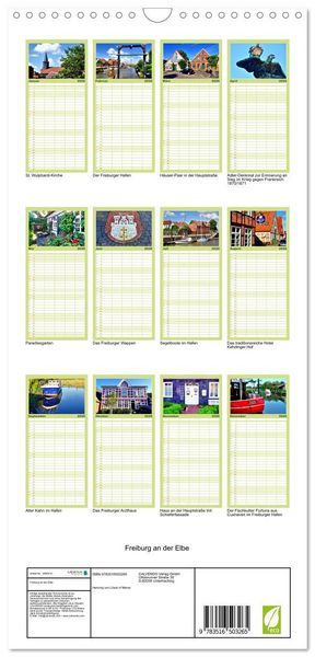 Produktbild: Familienplaner 2026 - Freiburg an der Elbe mit 5 Spalten (Wandkalender, 21 x 45 cm) CALVENDO