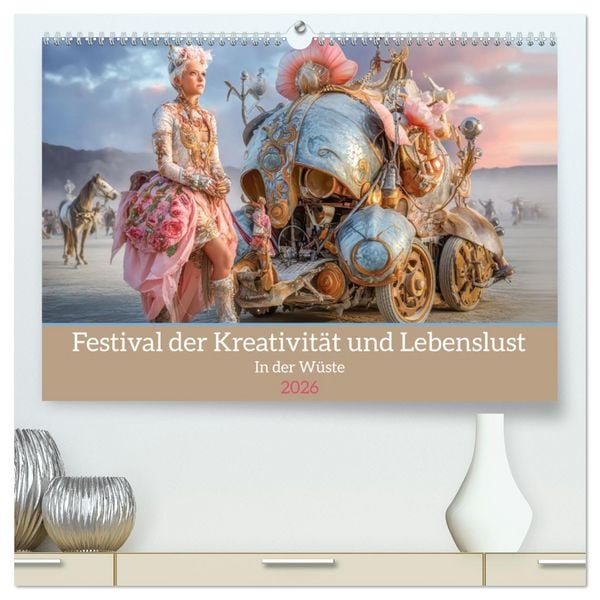 Festival der Kreativität und Lebenslust - In der Wüste (hochwertiger Premium Wandkalender 2026 DIN A2 quer), Kunstdruck in Hochglanz