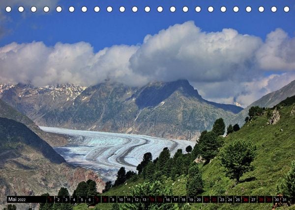 Produktbild: Aletschgletscher - Gr&ouml;&szlig;ter und l&auml;ngster Gletscher der Alpen (Tischkalender 2022 DIN A5 quer)