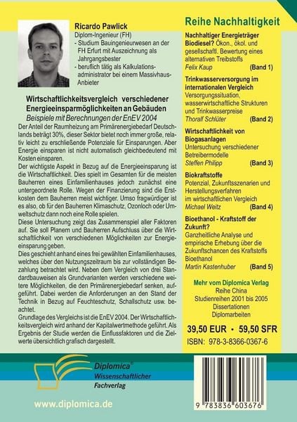 Produktbild: Wirtschaftlichkeitsvergleich verschiedener Energieeinsparm&ouml;glichkeiten an Geb&auml;uden
