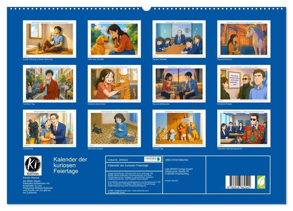 Produktbild: Kalender der kuriosen Feiertage (hochwertiger Premium Wandkalender 2026 DIN A2 quer), Kunstdruck in Hochglanz