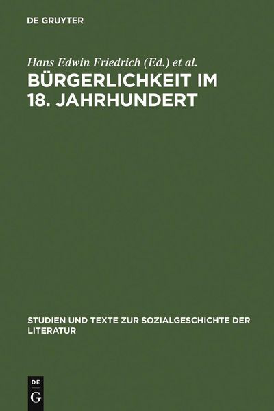 Produktbild: B&uuml;rgerlichkeit im 18. Jahrhundert