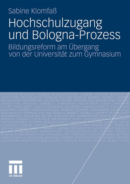 Produktbild: Hochschulzugang und Bologna-Prozess
