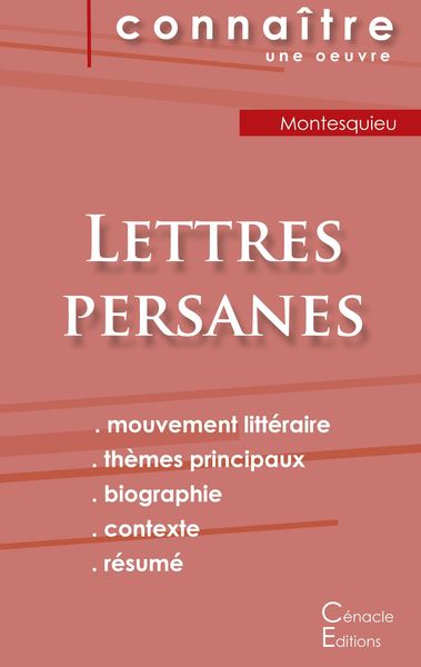 Produktbild: Fiche de lecture Lettres persanes de Montesquieu (analyse litt&eacute;raire de r&eacute;f&eacute;rence et r&eacute;sum&eacute; complet)