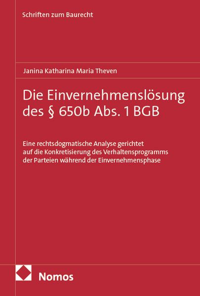 Produktbild: Die Einvernehmensl&ouml;sung des &sect; 650b Abs. 1 BGB