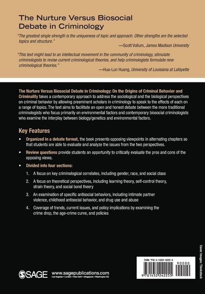 Produktbild: The Nurture Versus Biosocial Debate in Criminology