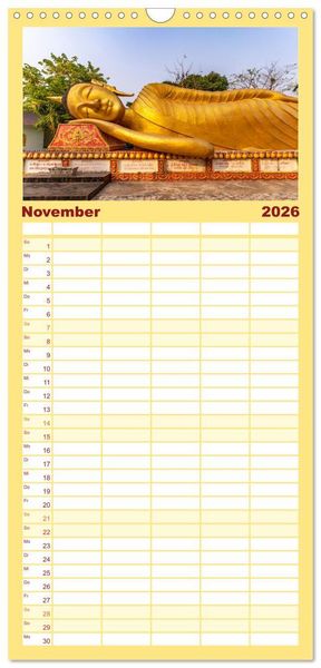 Produktbild: Familienplaner 2026 - Siddhartha Gautama - Buddha mit 5 Spalten (Wandkalender, 21 x 45 cm) CALVENDO