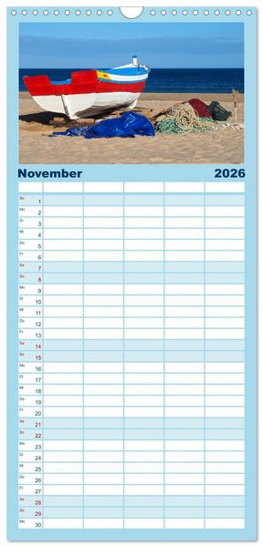 Produktbild: Familienplaner 2026 - Fischkunst und Fischergl&uuml;ck mit 5 Spalten (Wandkalender, 21 x 45 cm) CALVENDO
