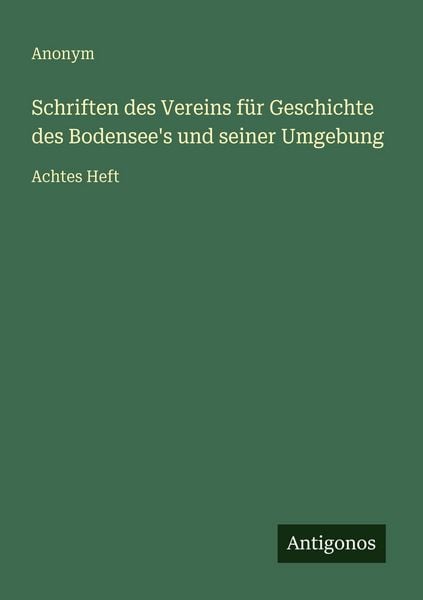Produktbild: Schriften des Vereins f&uuml;r Geschichte des Bodensee's und seiner Umgebung